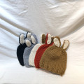 Korean Children's Hats Handmade Rabbit Ears Woolen Knitted  Autumn And Winter Baby Hats